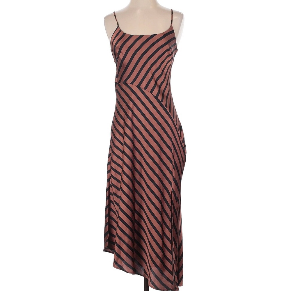Striped Brown and Black Women's Dress